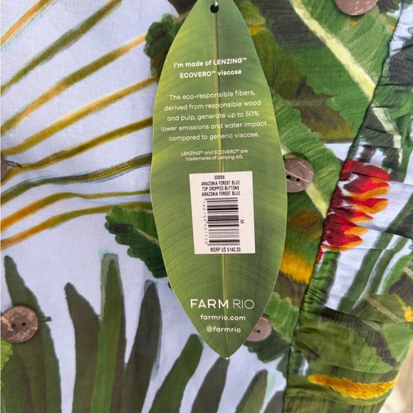 FARM RIO Amazonia Forest Euroflax™ Premium Linen Matching Set Top & Skirt Medium - Picture 5 of 7